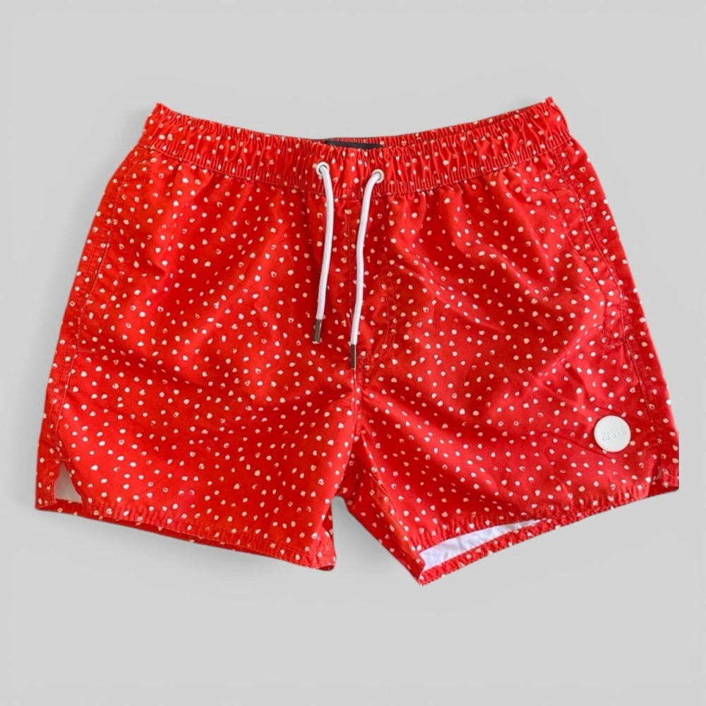 NATIVE YOUTH Burnt Orange & White Patterned Drawstring Shorts Size 32W